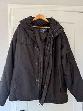 Izod Men's 3-in-1 Black Hooded Ski Jacket - Like New XXL
